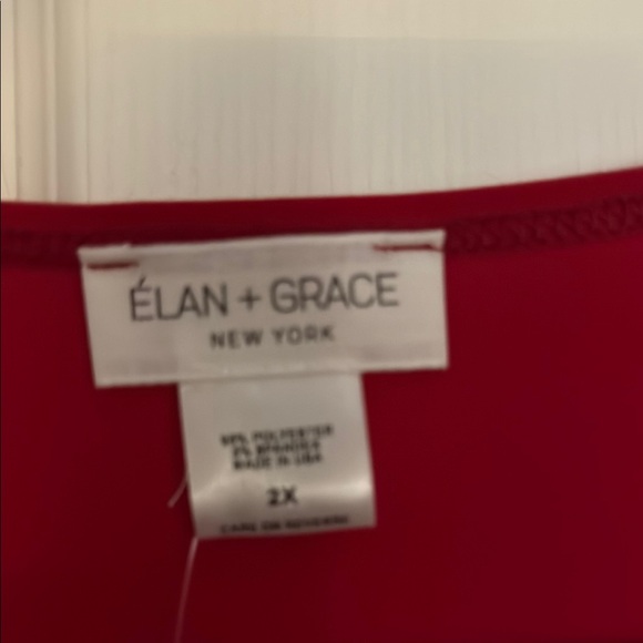 Elan + Grace Red Ruffled Blouse - Picture 2 of 2
